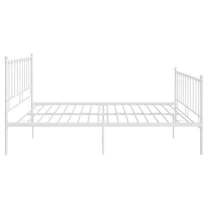 Bed Frame without Mattress White Metal 140x200 cm