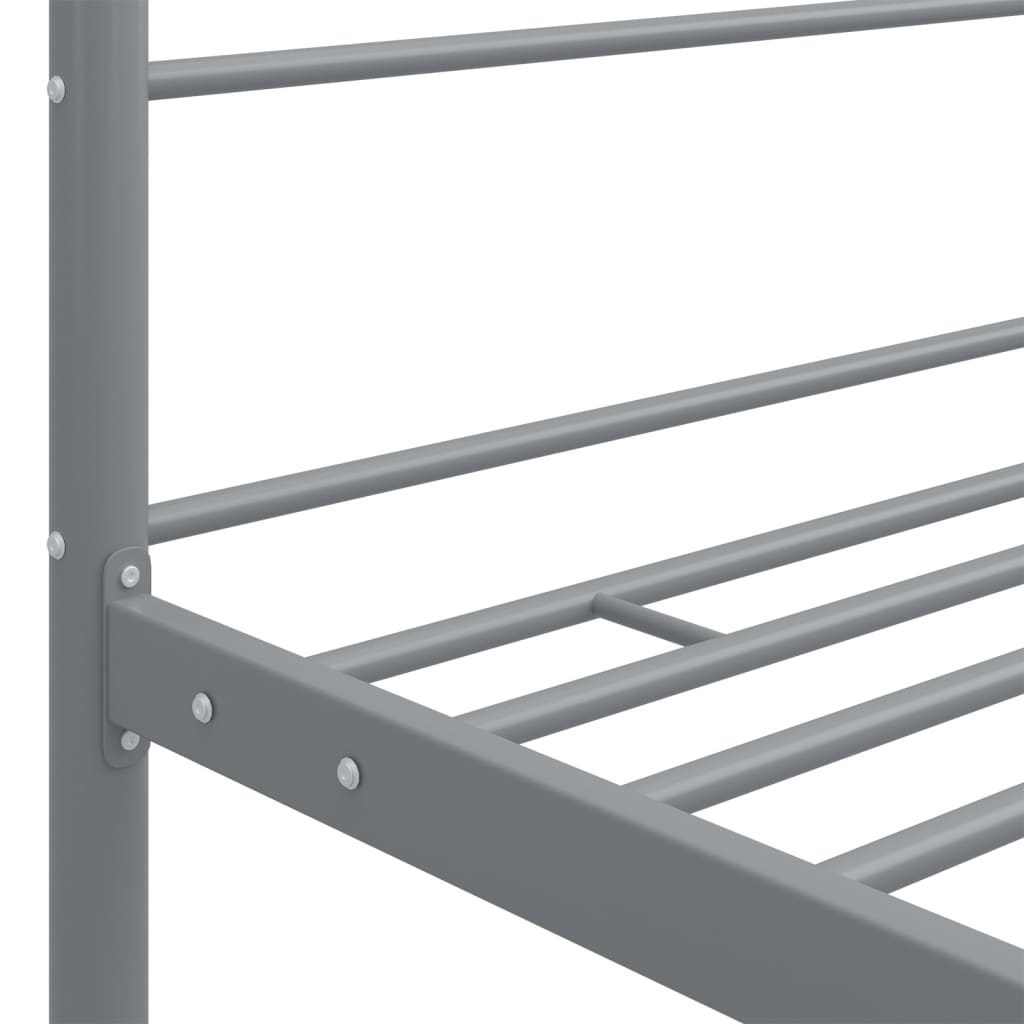 Canopy Bed Frame without Mattress Grey Metal 200x200 cm