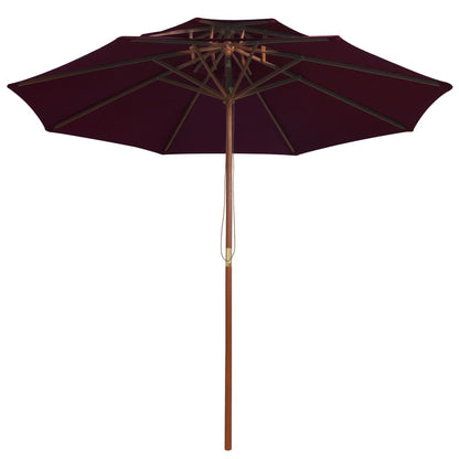 Double Decker Parasol with Wooden Pole Bordeaux Red 270 cm