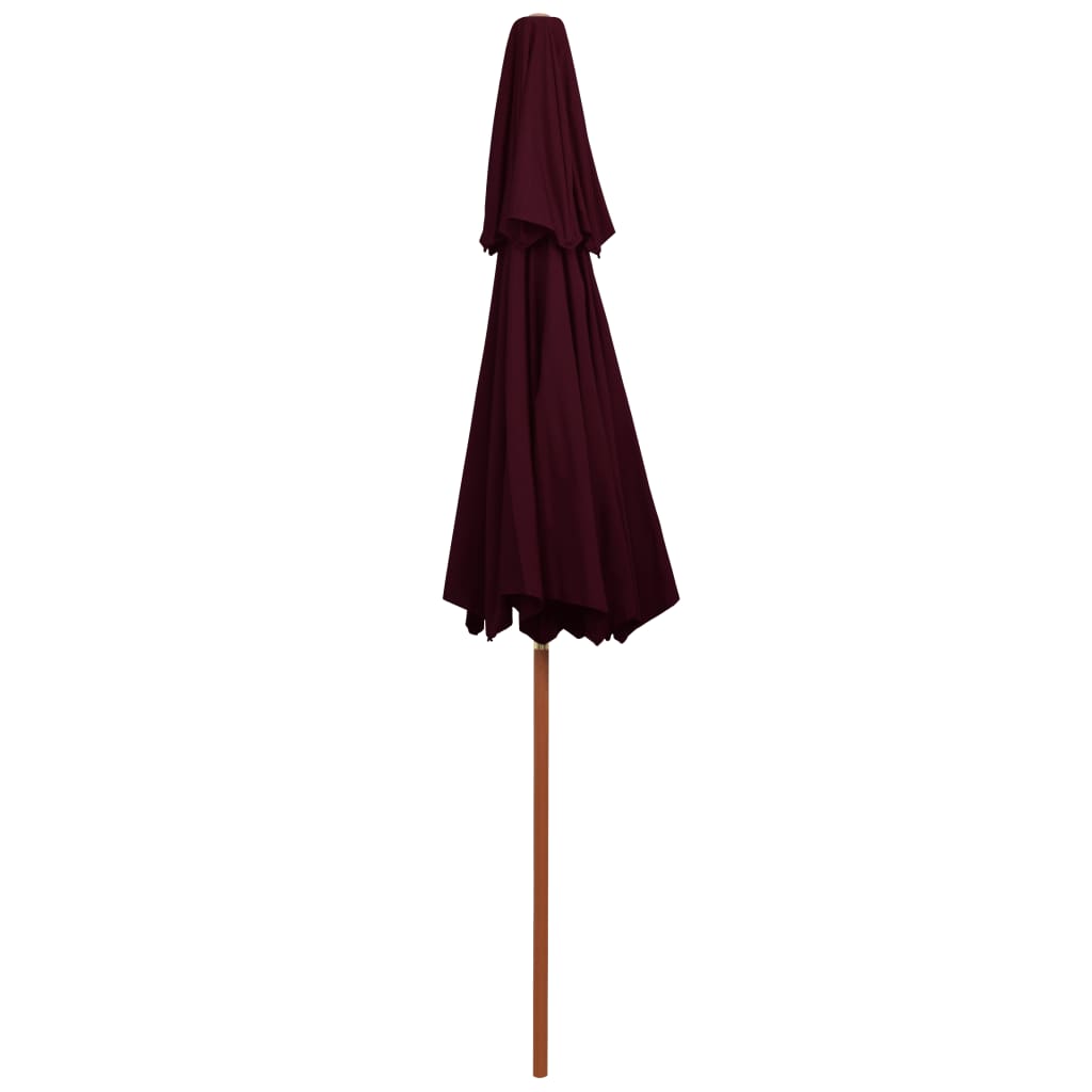 Double Decker Parasol with Wooden Pole Bordeaux Red 270 cm