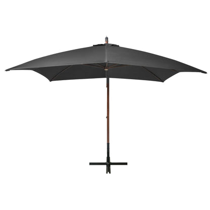 Hanging Garden Parasol with Pole Anthracite 3x3 m Solid Fir Wood