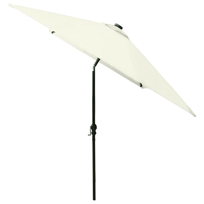 Garden Parasol with LEDs and Steel Pole Sand 2x3 m