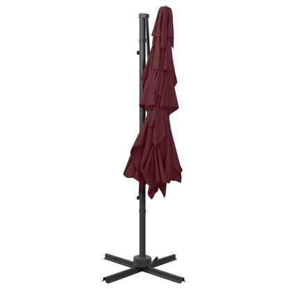 4-Tier Garden Parasol with Aluminium Pole Bordeaux Red 250x250 cm