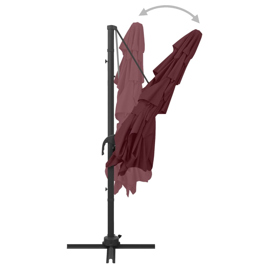 4-Tier Garden Parasol with Aluminium Pole Bordeaux Red 250x250 cm