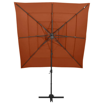 4-Tier Garden Parasol with Aluminium Pole Terracotta 250x250 cm