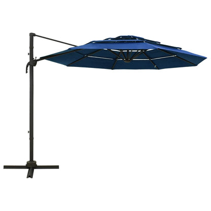 4-Tier Garden Parasol with Aluminium Pole Azure Blue 3x3 m