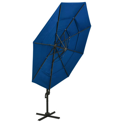 4-Tier Garden Parasol with Aluminium Pole Azure Blue 3x3 m