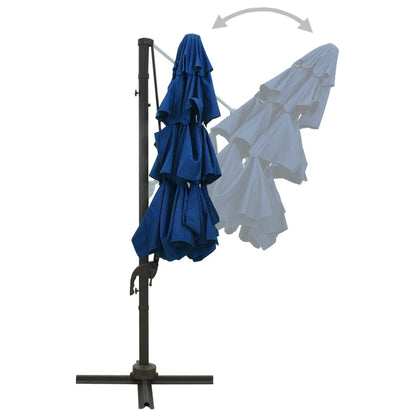 4-Tier Garden Parasol with Aluminium Pole Azure Blue 3x3 m