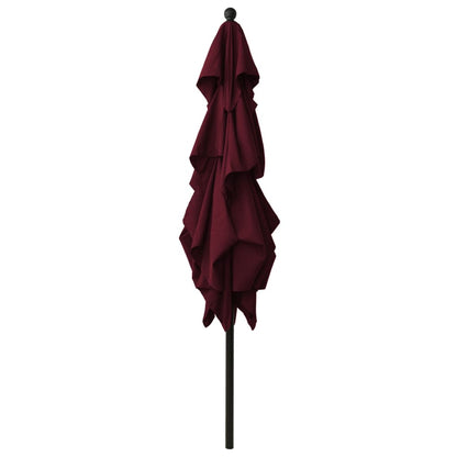 3-Tier Garden Parasol with Aluminium Pole Bordeaux Red 2.5x2.5 m