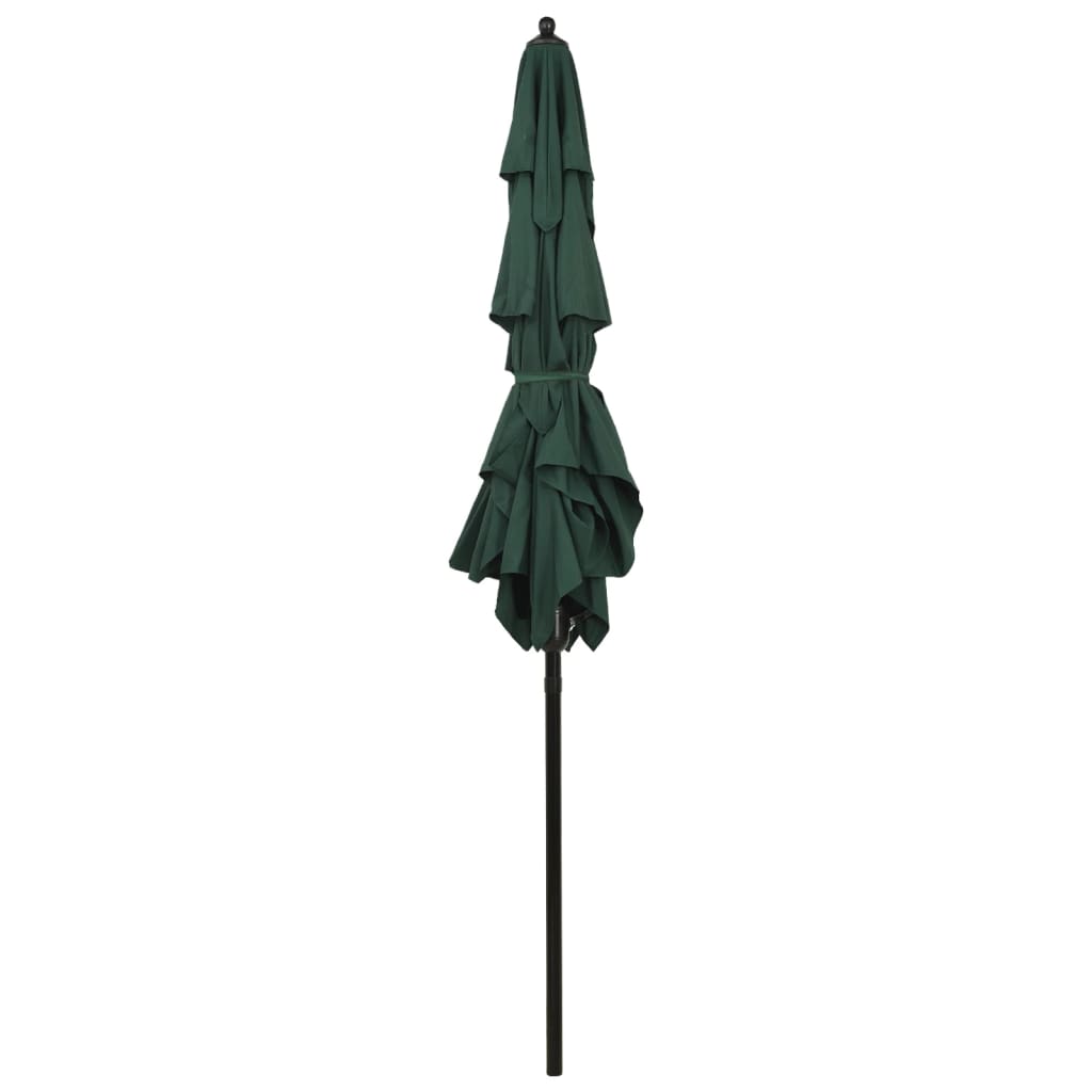 3-Tier Garden Parasol with Aluminium Pole Green 2x2 m