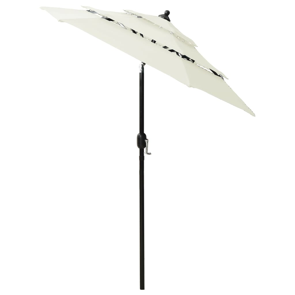 3-Tier Garden Parasol with Aluminium Pole Sand 2 m