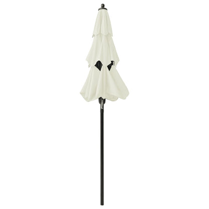 3-Tier Garden Parasol with Aluminium Pole Sand 2 m