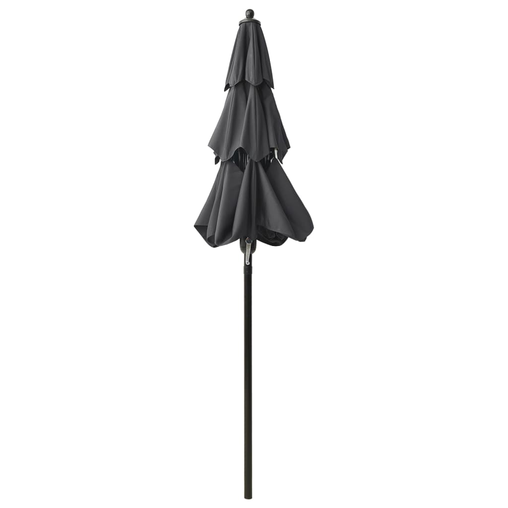 3-Tier Parasol with Aluminium Pole Anthracite 2 m