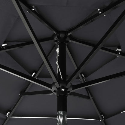 3-Tier Parasol with Aluminium Pole Anthracite 2 m