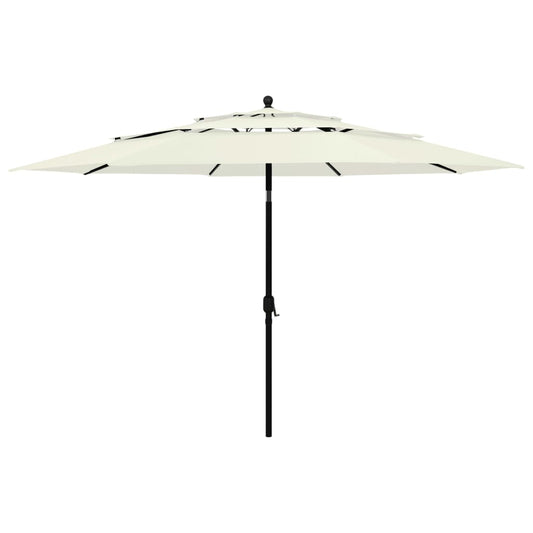 3-Tier Parasol with Aluminium Pole Sand 3.5 m