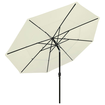 3-Tier Parasol with Aluminium Pole Sand 3.5 m