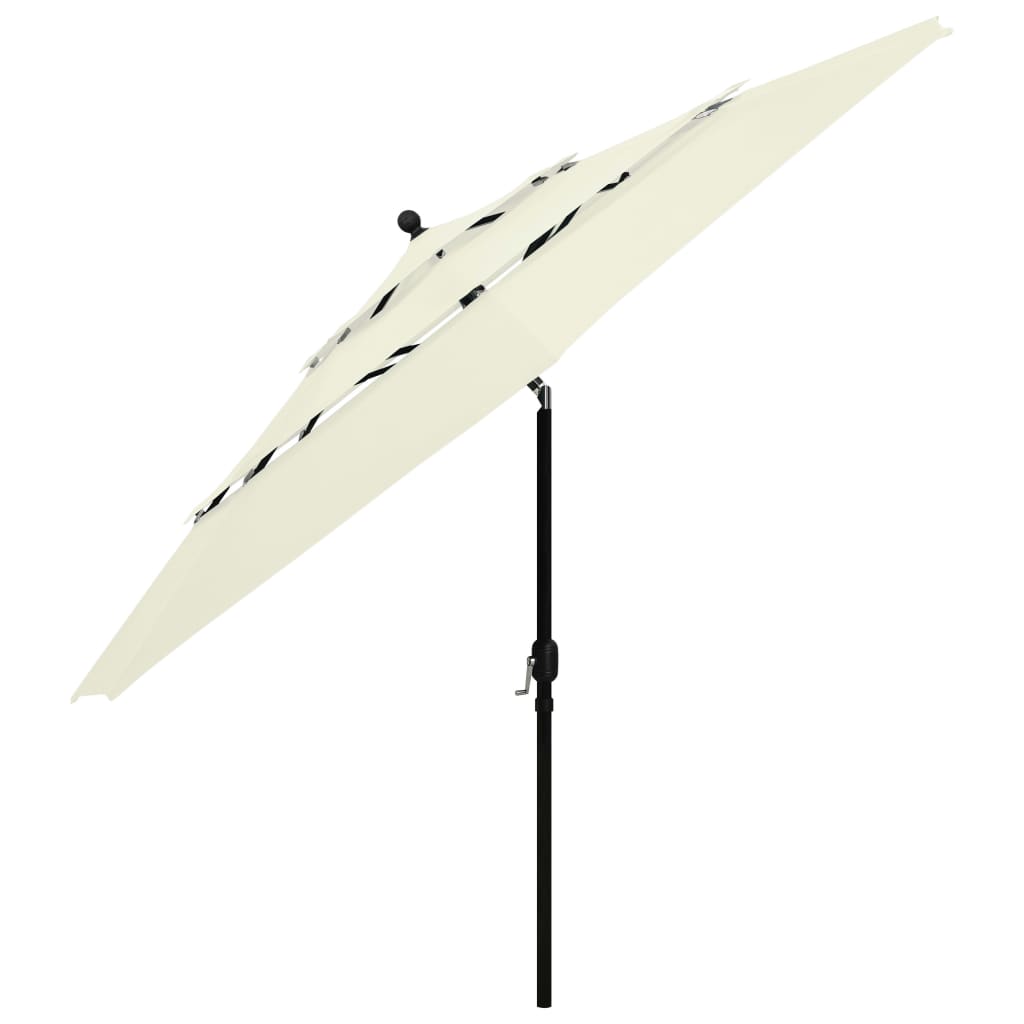 3-Tier Parasol with Aluminium Pole Sand 3.5 m