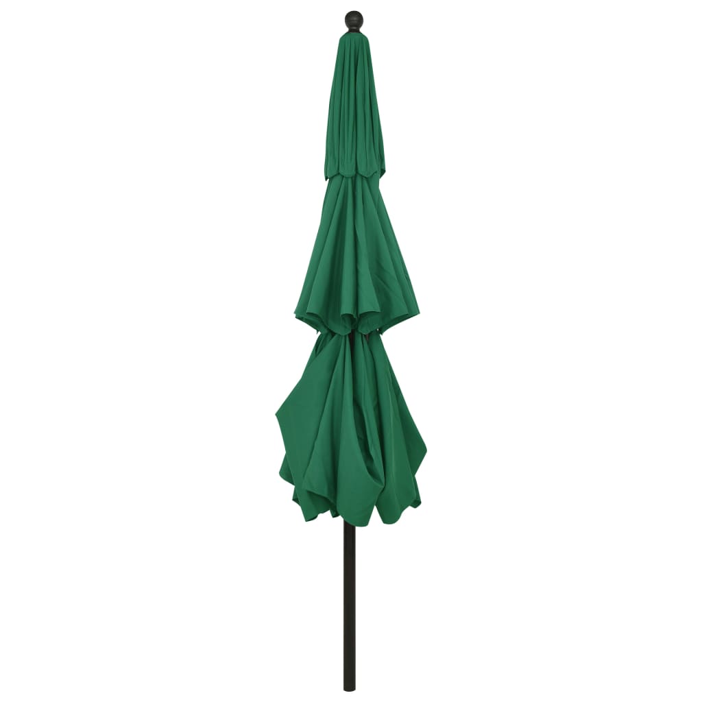 3-Tier Parasol with Aluminium Pole Green 3.5 m