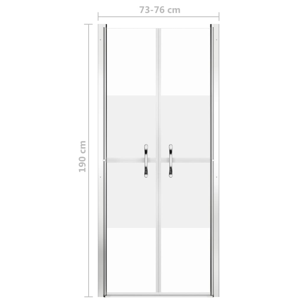 Shower Door Half Frosted ESG 76x190 cm