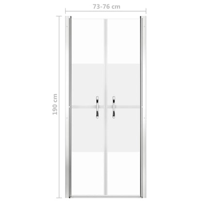 Shower Door Half Frosted ESG 76x190 cm