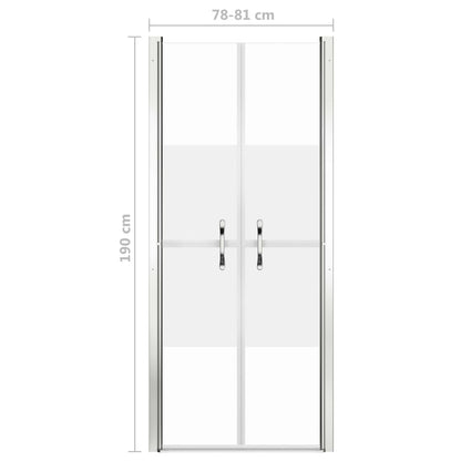 Shower Door Half Frosted ESG 81x190 cm