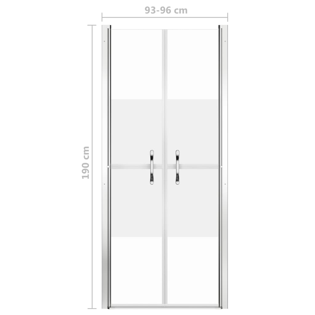 Shower Door Half Frosted ESG 96x190 cm