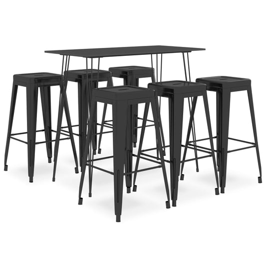 7 Piece Bar Set Black