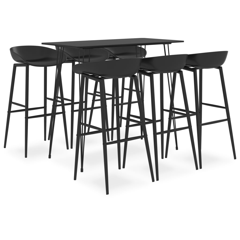 7 Piece Bar Set Black