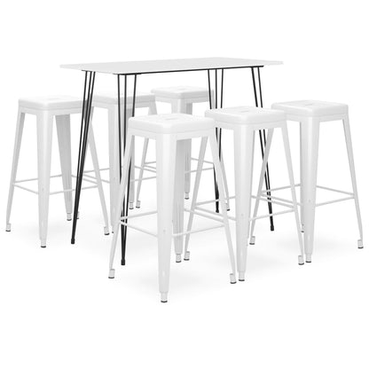 7 Piece Bar Set White