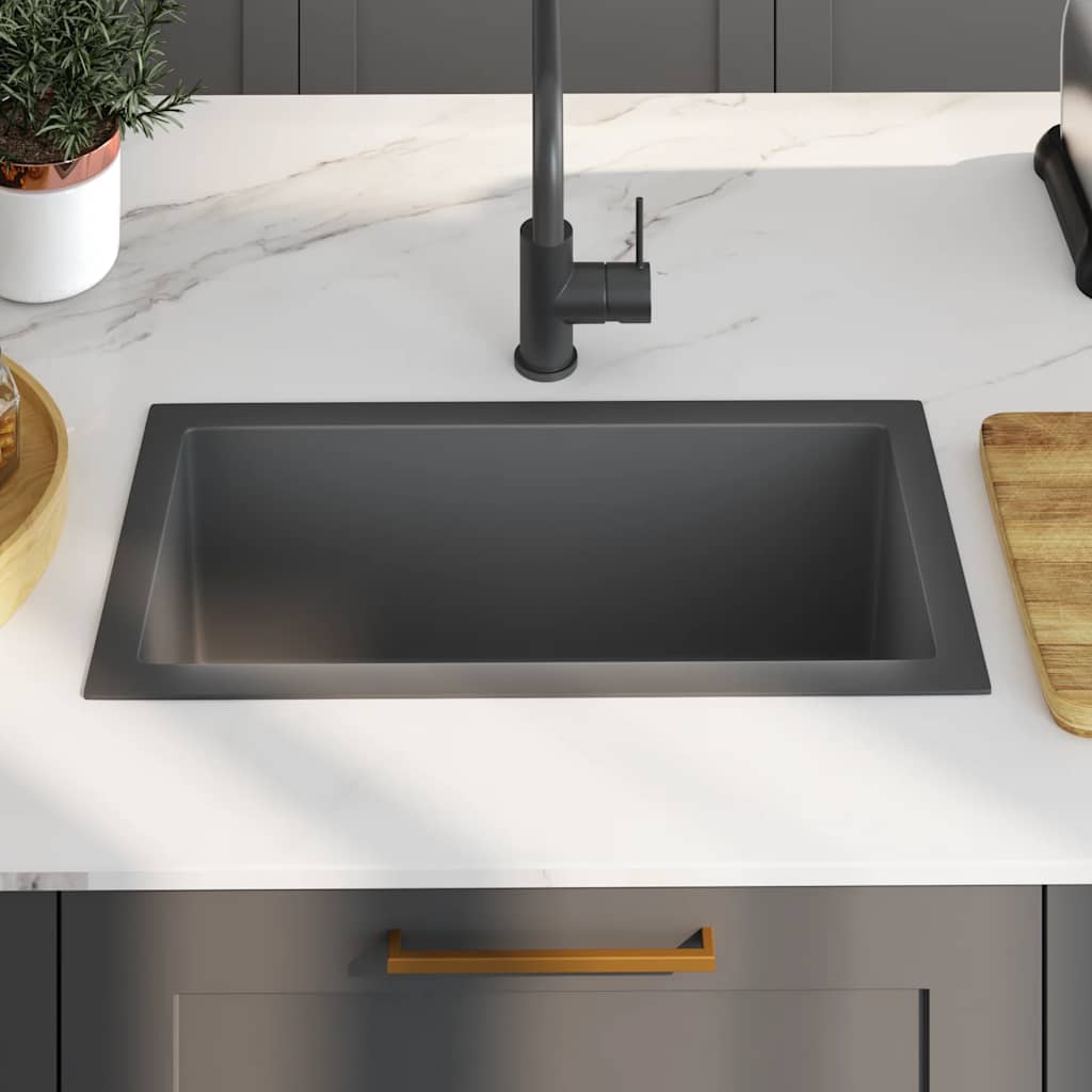 Handmade Kitchen Sink Black Stainless Steel