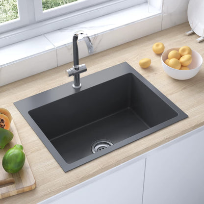 Handmade Kitchen Sink Black Stainless Steel