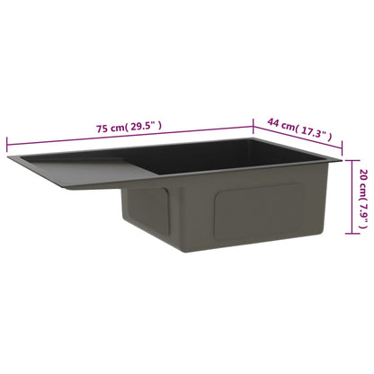 Handmade Kitchen Sink Black Stainless Steel
