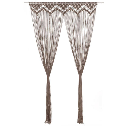 Macrame Curtain Taupe 140x240 cm Cotton