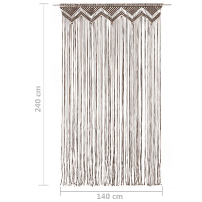 Macrame Curtain Taupe 140x240 cm Cotton