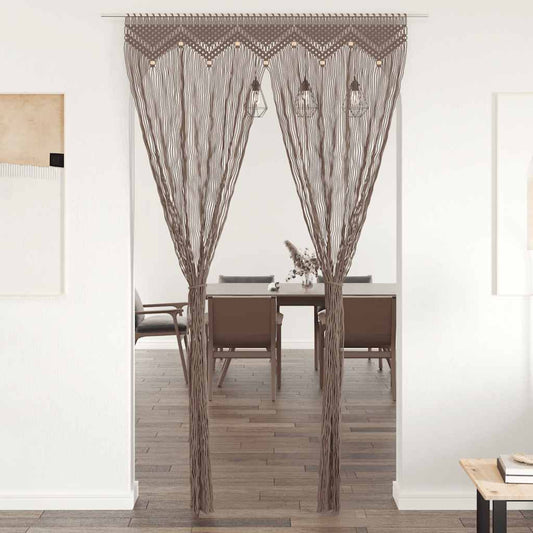 Macrame Curtain Taupe 140x240 cm Cotton
