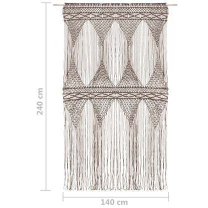 Macrame Curtain Taupe 140x240 cm Cotton