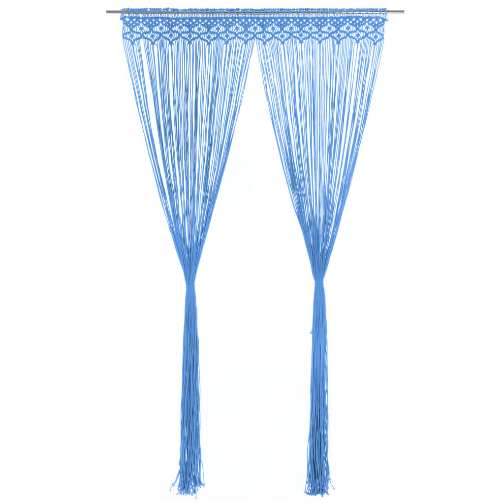 Macrame Curtain Blue 140x240 cm Cotton