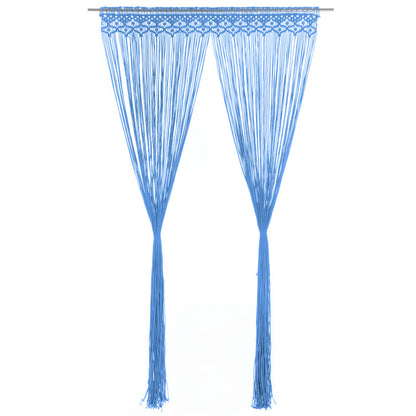 Macrame Curtain Blue 140x240 cm Cotton