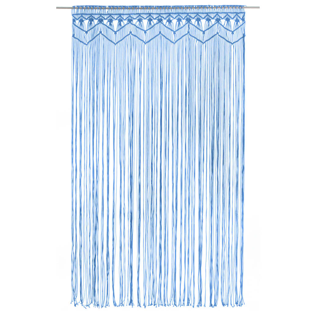 Macrame Curtain Blue 140x240 cm Cotton