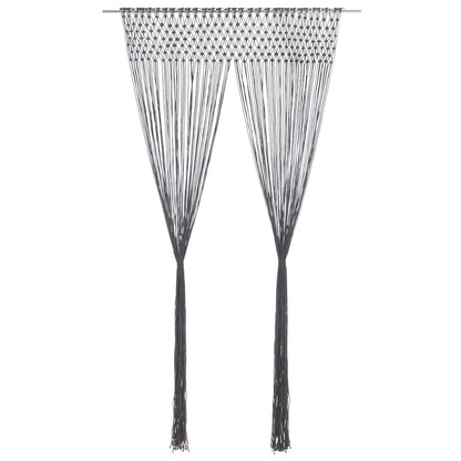 Macrame Curtain Anthracite 140x240 cm Cotton
