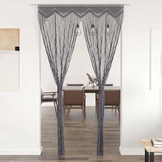 Macrame Curtain Anthracite 140x240 cm Cotton