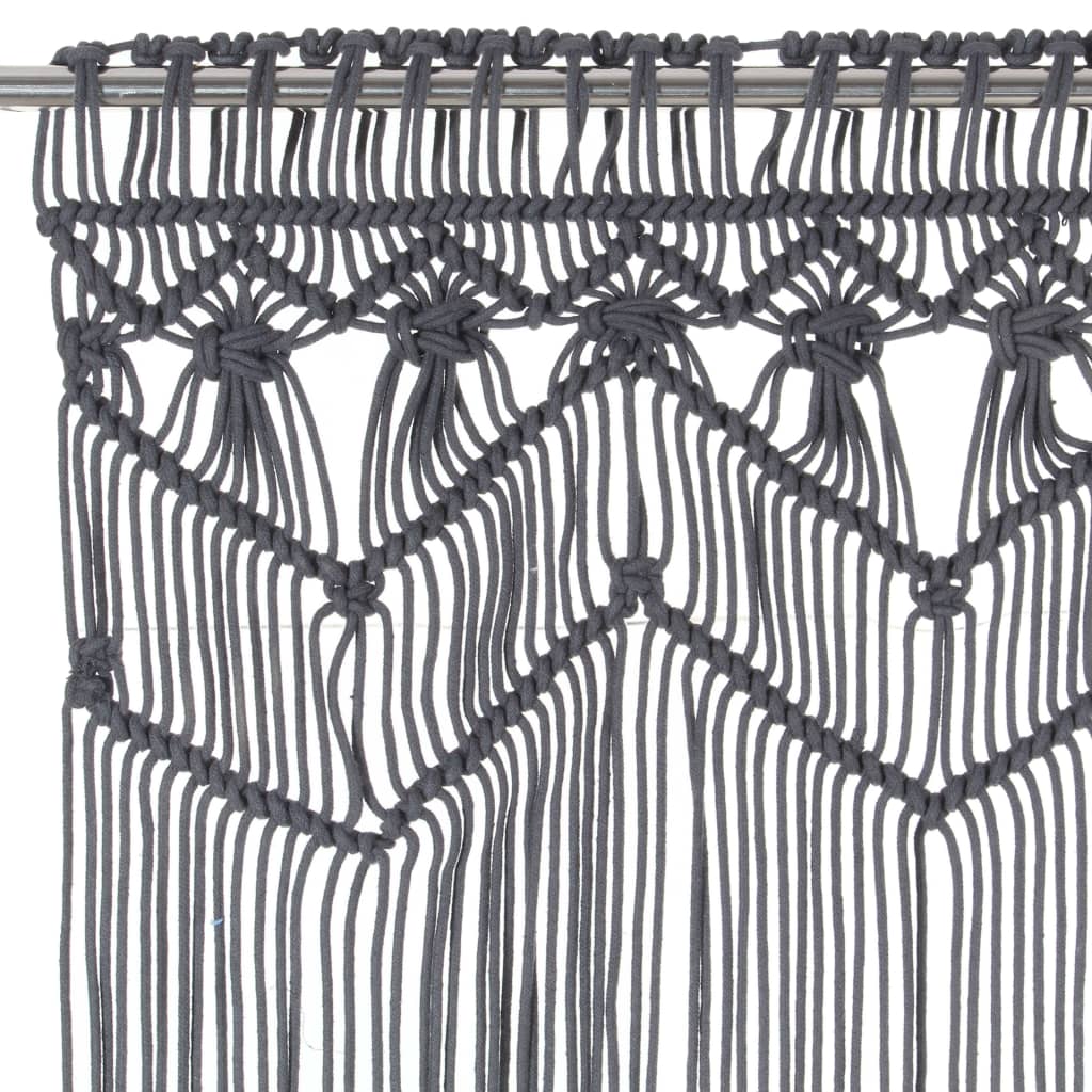 Macrame Curtain Anthracite 140x240 cm Cotton