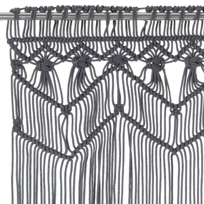 Macrame Curtain Anthracite 140x240 cm Cotton