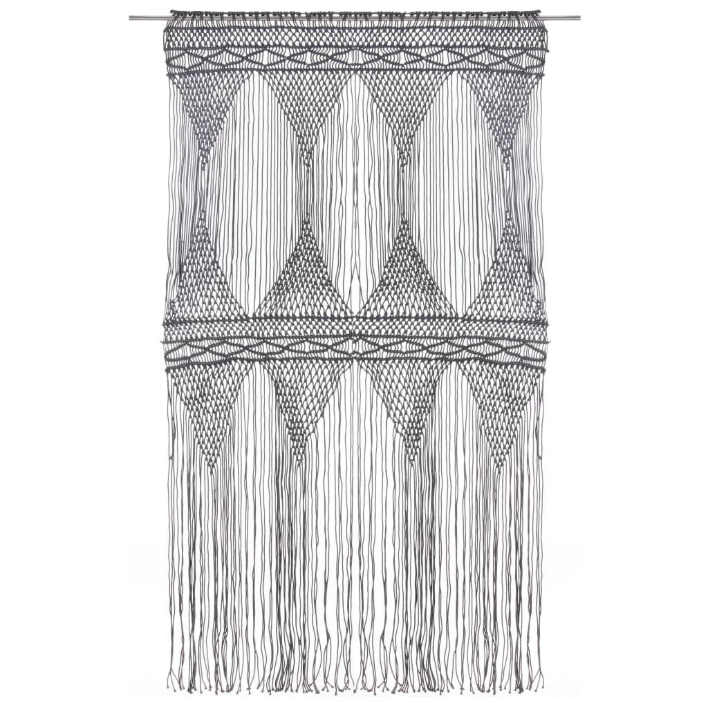 Macrame Curtain Anthracite 140x240 cm Cotton