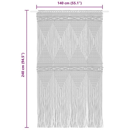 Macrame Curtain Anthracite 140x240 cm Cotton