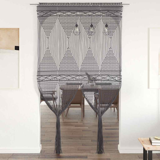 Macrame Curtain Anthracite 140x240 cm Cotton