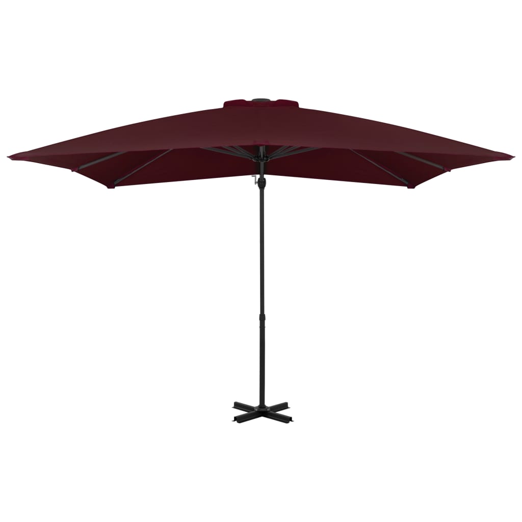 Cantilever Garden Parasol with Aluminium Pole Bordeaux Red 250x250 cm