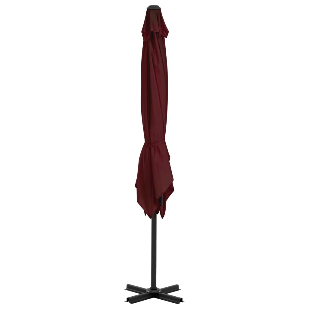 Cantilever Garden Parasol with Aluminium Pole Bordeaux Red 250x250 cm