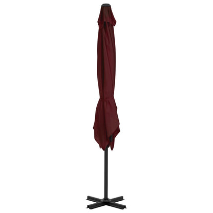 Cantilever Garden Parasol with Aluminium Pole Bordeaux Red 250x250 cm