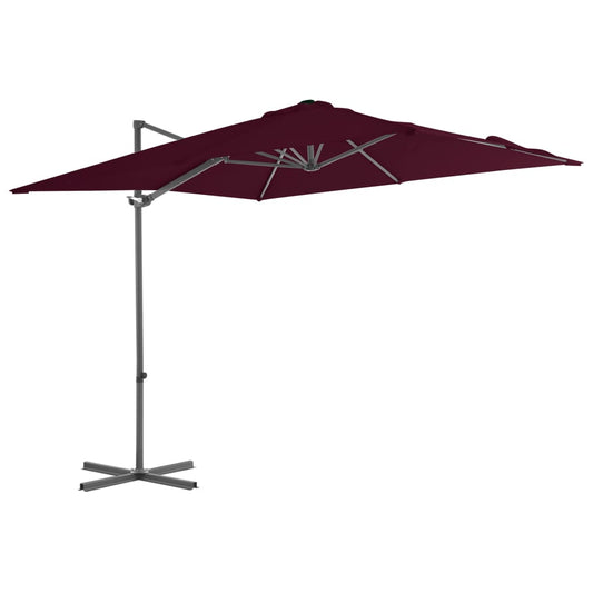 Cantilever Garden Parasol with Steel Pole Bordeaux Red 250x250 cm